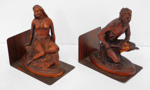 Lot 135 - 2 x Allen Davey NZ Resin Sculptures He Toa Maori Warrier & Pania o