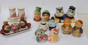 Lot 156 - Group lot novelty Salt & Peppers inc Beswick Mr Micawber & Sai