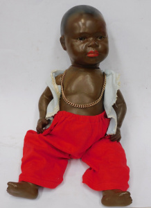 Lot 196 - Large Circa 1920s Heubach Koppelsdorf Black Baby Character Doll, joint Lot 196 - Large Circa 1920s Heubach Koppelsdorf Black Baby Character Doll, joint
