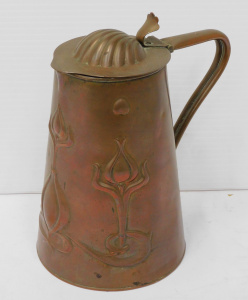 Lot 214 - Art Nouveau Copper Jug - JS & S- Joseph Sankey & Sons - Engla Lot 214 - Art Nouveau Copper Jug - JS & S- Joseph Sankey & Sons - Engla