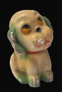 Lot 222 - Vintage 1930s Plasterware Perky Pup Figure 23cm H - some paint loss