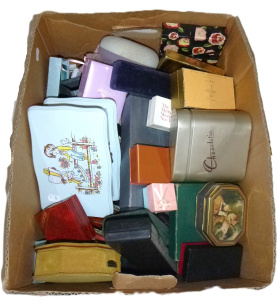 Lot 19 - Box lot mainly assorted jewellery boxes incl Wooden Holly Hobby, tins e
