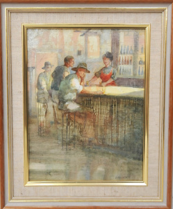 Bruce Malloch (1936 - ) Small framed Oil Painting - The Lady of the House - sign