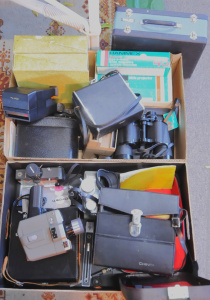 Lot 10 - 2 x Boxes of Vintage Camera Equipment incl Super 8 Cameras, Poloroid La