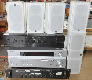 Lot 19 - Lot of Mixed Stereo Equipment incl TOA PA Amp A-1121, Pioneer AV Receiv Lot 19 - Lot of Mixed Stereo Equipment incl TOA PA Amp A-1121, Pioneer AV Receiv