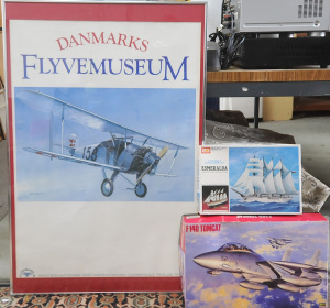 Lot 30 - Framed Print of a Hawker Danecock biplane from the Danish Museum of Avi