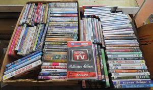 Lot 32 - 2 x Boxes Assorted DVDs incl a Signed Bert Newton 50 Years of TV, NCIS,