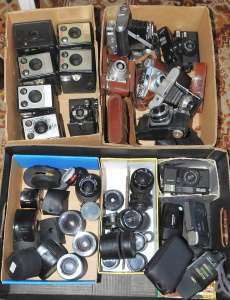 Lot 36 - 3 x Boxes of Vintage Camera Equipment incl Various Vintage Lenses, 35mm Lot 36 - 3 x Boxes of Vintage Camera Equipment incl Various Vintage Lenses, 35mm