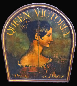 Lot 56 - Large vintage style HPainted Pub Sign - Queen Victoria, Ales Porter - a