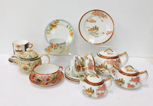 Lot 64 - Group lot of Oriental China inc Kutani Teaset, Magna Sango Cups & S