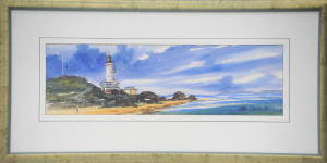 Lot 75 - Alan Sartori (1936 - 2007) Framed Watercolour - Point Lonsdale Lighthou
