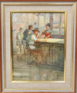 Lot 77 - Bruce Malloch (1936 - ) Small framed Oil Painting - The Lady of the Hou