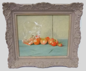 Lot 79 - Artist Unknown (J McG) Ornate framed Oil Painting - Still Life - signed