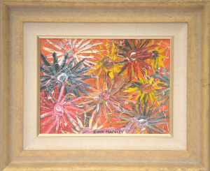 Lot 82 - Evan Mackley (1940 - 2019) Gilt Framed Oil painting on Canvas - All Sta