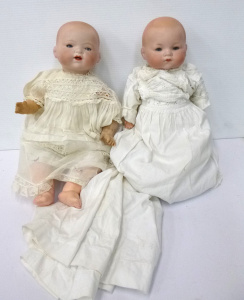 Lot 91 - 2 x Early 1900s German Bisque Headed Baby Dolls inc, Armand Marseilles Lot 91 - 2 x Early 1900s German Bisque Headed Baby Dolls inc, Armand Marseilles