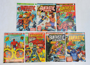 Lot 97 - 7 x Vintage Marvel Fantastic Four Comics incl Issues 43,113, 144, 145,