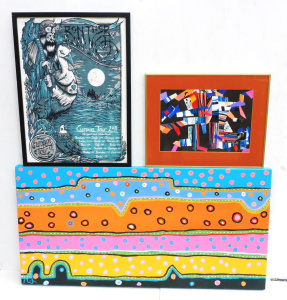 Lot 109 - 3 x Modernist Pictures - Brian Langevad (Active c2000s) Mixed Media Co