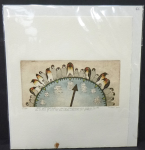 Lot 116 - Vartouhi Zerdelian-Pinkston ( America, 1973 - ) Mounted Coloured Etchi Lot 116 - Vartouhi Zerdelian-Pinkston ( America, 1973 - ) Mounted Coloured Etchi