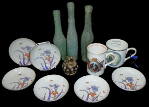 Lot 119 - Group lot - Mixed items - Set of 6 x Japanese porcelain Shallow Bowls,