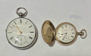 Lot 161 - 2 x vintage Pocket watches - Ssilver half hunter hmark London 1872 &am Lot 161 - 2 x vintage Pocket watches - Ssilver half hunter hmark London 1872 &am