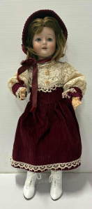 Lot 178 - Walther & Sohn bisque Doll, open mouth, jointed comp body, dresse