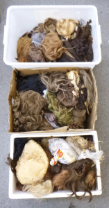 3 x box lots of Vintage & Contemporary Doll Wigs and hair pieces - assorted