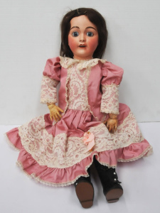 Circa 1918 French Lanternier Bisque Socket Headed Lady Doll named Favorite with