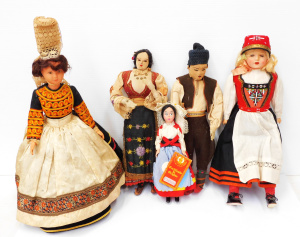 Lot 5 - 5 x Vintage International themed dolls in traditional clothing inc Len