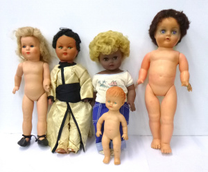 Lot 6 - Box lot of assorted Vintage Doll inc, Italian Ratti Oriental, other dar