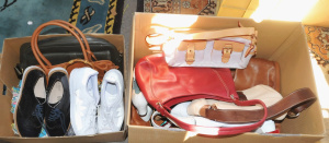 Lot 12 - 2 x Boxes of Ladies Shoes & Bags incl Adidas Sneakers, Leather Hand