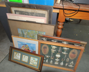 Lot 19 - Group Lot of Assorted Pictures & Prints incl Nautical Knot Display,