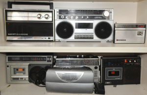 Lot 35 - Group Lot of Vintage Portable Cassette Decks & Radios incl Aiwa Cas