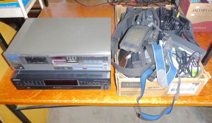 Lot 50 - Lot of Audio Visual Equipment inc Box of Camcorders & Accessories,