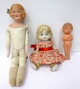 Lot 100 - 3 x Circa 1920 - 30s Dolls inc, English bisque headed with shoulders p