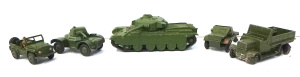 Lot 106 - Small Group Lot of Dinky Military Toys (af) inc Centurion Tank, Armour