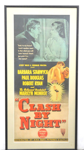 Lot 126 - Framed Vintage Colour Daybill Movie Poster - Clash by Night - starring