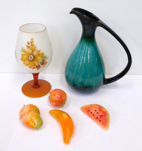 Lot 129 - Mixed Group lot inc Canadian Blue Mountain Teal Glazed Pottery Water P