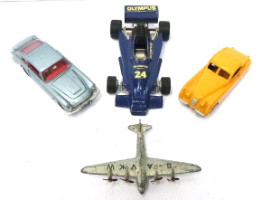 Lot 137 - 4 x vintage Dinky Toy diecasts - Aston Martin, Jaguar (restored), Seap