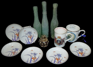 Lot 141 - Group lot - Mixed items - Set of 6 x Japanese porcelain Shallow Bowls,