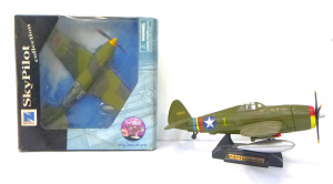 Lot 142 - 2 x Model Planes inc Boxed SkyPilot MIG 3 & Diecast P-47 Thunderbo