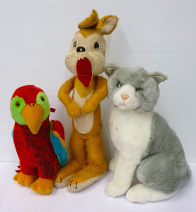 Lot 146 - 3 x vintage & Modern Soft Toys - Merrythought Rabbit, Dakin colour