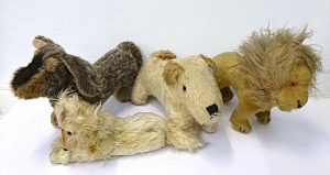 Lot 147 - Group lot of Vintage Sot Toys inc, Australian Joy Toys Lion & Terr