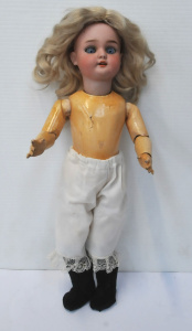 Lot 160 - Circa 1900 German Simon & Halbig Bisque Socket Headed doll with jo