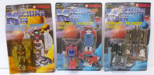 Lot 165 - 3 x Vintage Carded Bandai Machine Men Transforming Toys inc Pathfinder