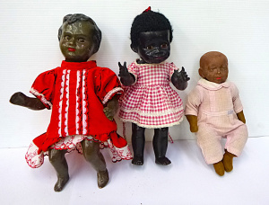 Lot 199 - 3 x Vintage Black Dolls inc Pedigree with sleep eyes, composition with