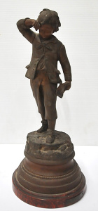 Lot 200 - Vintage Signed French Aug Moreau mounted Spelter figure 34cm