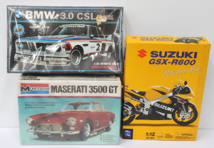 3 x boxed Vintage & Modern Unmade Model Kits - Plastic Monogram Maserti 3500