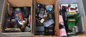 3 x Boxes of Assorted Toys incl Assorted Vehicles, RC Cars etc