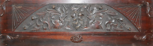 Vintage Carved Cedar Wooden Panel w Classical Carved Dolphins & Foliage - Ap