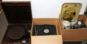 Lot 23 - Group lot - Vintage 1930s Electrified Garard Record player, 70s Garard